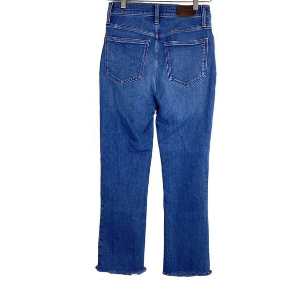 Madewell Slim Demi Boot Jeans Womens 25 Raw Edge Hem Northhaven Wash Blue Boho - Picture 6 of 12